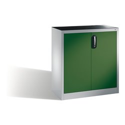 C+P Werkzeug-Beistellschrank mit Drehtüren, innen 1 Boden, H1000xB930xT400mm Front Resedagrün Korpus Lichtgrau