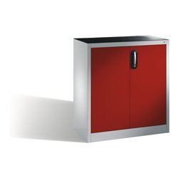 C+P Werkzeug-Beistellschrank mit Drehtüren, innen 1 Boden, H1000xB930xT400mm Front Rubinrot Korpus Lichtgrau