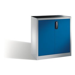 C+P Werkzeug-Beistellschrank mit Drehtüren, innen 1 Boden, H1000xB930xT400mm Front Enzianblau Korpus Lichtgrau