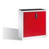 C+P Werkzeug-Beistellschrank mit Drehtüren, innen 1 Boden, H1000xB930xT500mm Front Rubinrot Korpus Lichtgrau