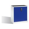 C+P Werkzeug-Beistellschrank mit Drehtüren, innen 1 Boden, H1000xB930xT500mm Front Enzianblau Korpus Lichtgrau