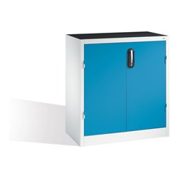 C+P Schwerlast-Beistellschrank mit Drehtüren, innen 1 Boden, H1000xB930xT500mm Front Lichtblau Korpus Lichtgrau