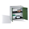 C+P Umwelt-Beistellschrank mit Drehtüren, 2 Polyethylen-Wannen, H1020xB930xT500mm Front Resedagrün Korpus Lichtgrau