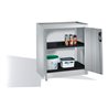 C+P Umwelt-Beistellschrank mit Drehtüren, 2 Polyethylen-Wannen, H1020xB930xT500mm Front Lichtgrau Korpus Lichtgrau