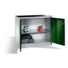 C+P Werkzeug-Beistellschrank mit Drehtüren, innen 1 Boden, H1000xB1200xT400mm Front Resedagrün Korpus Lichtgrau