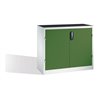 C+P Schwerlast-Beistellschrank mit Drehtüren, innen 1 Boden, H1000xB1200xT500mm Front Resedagrün Korpus Lichtgrau