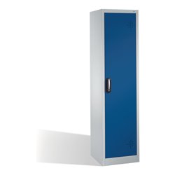 C+P Umweltschrank mit Drehtür, 4 Polyethylen-Wannen, H1950xB500xT500mm Front Enzianblau Korpus Lichtgrau