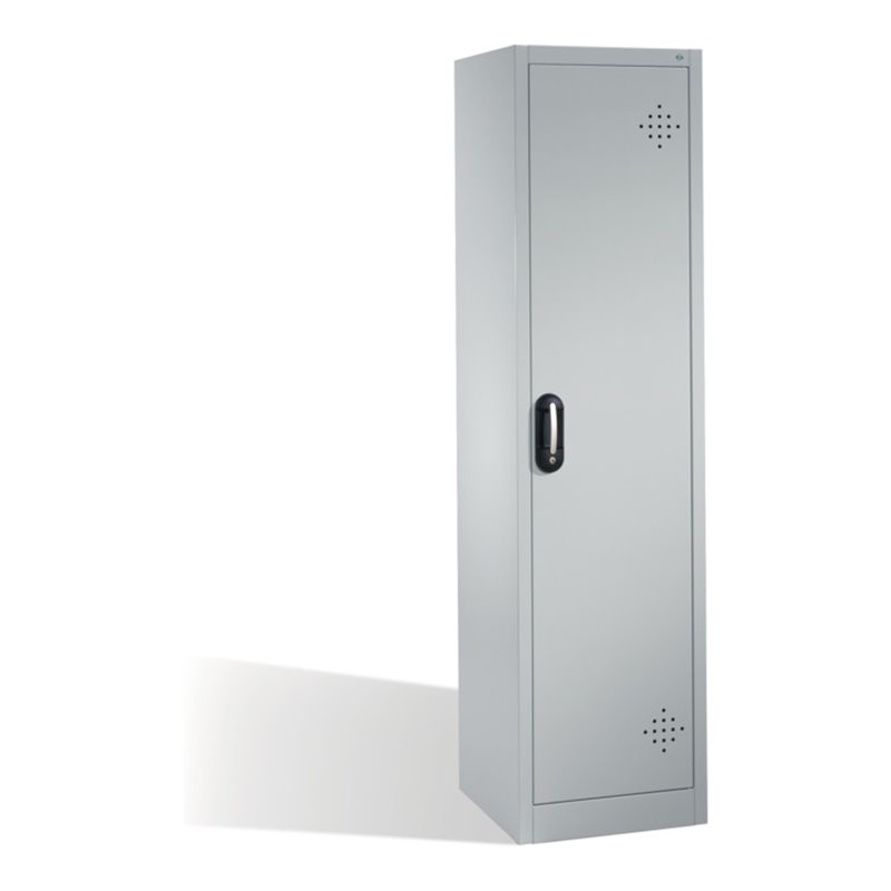 C+P Umweltschrank mit Drehtür, 4 Polyethylen-Wannen, H1950xB500xT500mm Front Lichtgrau Korpus Lichtgrau