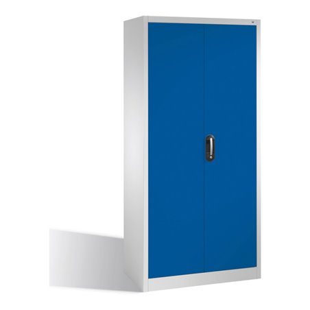 C+P Werkzeugschrank mit Drehtüren, innen 4 Böden, H1950xB930xT400mm Front Enzianblau Korpus Lichtgrau