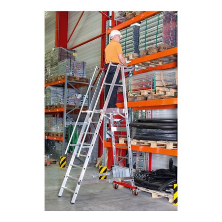 Euroline Alu-Podestleiter, fahr- und klappbar Nr. 32778