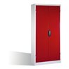 C+P Schwerlast-Werkzeugschrank mit Drehtüren, innen 4 Böden, H1950xB930xT400mm Front Rubinrot Korpus Lichtgrau