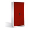 C+P Werkzeugschrank mit Drehtüren, innen 4 Böden, H1950xB930xT500mm Front Rubinrot Korpus Lichtgrau