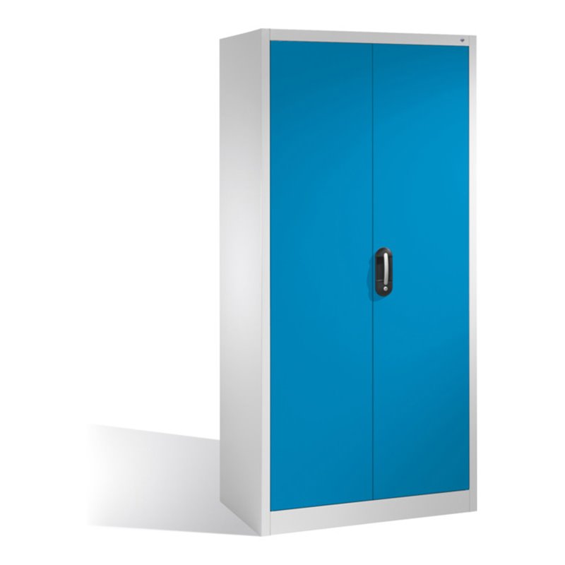 C+P Werkzeugschrank mit Drehtüren, innen 4 Böden, H1950xB930xT500mm Front Lichtblau Korpus Lichtgrau