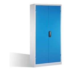 C+P Schwerlast-Werkzeugschrank mit Drehtüren, innen 4 Böden, H1950xB930xT500mm Front Lichtgrau Korpus Lichtgrau