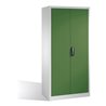 C+P Werkzeugschrank mit Drehtüren, innen 4 Böden, H1950xB930xT500mm Front Resedagrün Korpus Lichtgrau