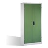 C+P Schwerlast-Werkzeugschrank mit Drehtüren, innen 4 Böden, H1950xB930xT500mm Front Resedagrün Korpus Lichtgrau