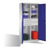 C+P Werkzeugschrank mit Drehtüren, 6 Böden, 6 Schübe, H1950xB930xT500mm Front Enzianblau Korpus Lichtgrau