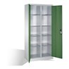 C+P Werkzeugschrank mit Drehtüren, innen 10 Fächer, H1950xB930xT500mm Front Resedagrün Korpus Lichtgrau