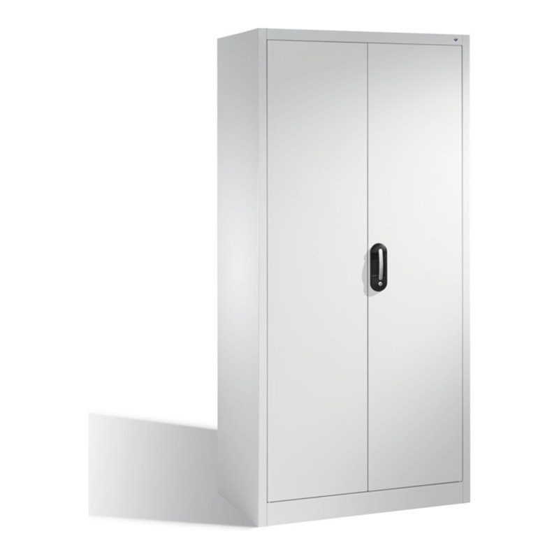 C+P Werkzeugschrank mit Drehtüren, 4 Böden und Garderobenstange, H1950xB930xT500mm Front Lichtgrau Korpus Lichtgrau