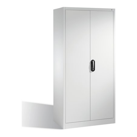 C+P Werkzeugschrank mit Drehtüren, 4 Böden und Garderobenstange, H1950xB930xT500mm Front Lichtgrau Korpus Lichtgrau