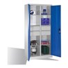 C+P Werkzeugschrank mit Drehtüren, 6 Böden, 4 Schübe, H1950xB930xT500mm Front Lichtblau Korpus Lichtgrau