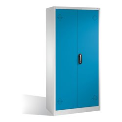 C+P Umweltschrank mit Drehtüren, 4 Polyethylen-Wannen, H1950xB930xT500mm Front Lichtblau Korpus Lichtgrau