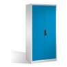 C+P Werkzeugschrank mit Drehtüren, innen 4 Böden, H1950xB930xT600mm Front Lichtblau Korpus Lichtgrau