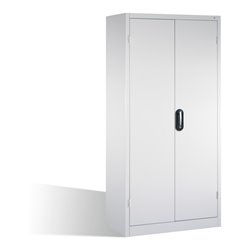 C+P Schwerlast-Werkzeugschrank mit Drehtüren, innen 4 Böden, H1950xB930xT600mm Front Lichtgrau Korpus Lichtgrau