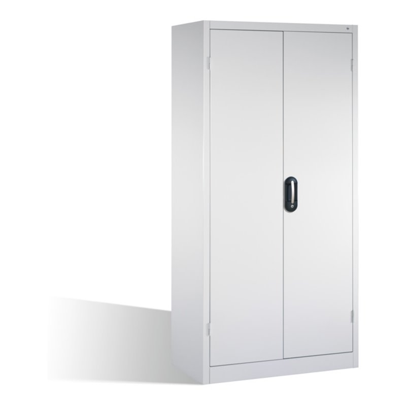 C+P Schwerlast-Werkzeugschrank mit Drehtüren, innen 4 Böden, H1950xB930xT600mm Front Lichtgrau Korpus Lichtgrau