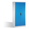 C+P Schwerlast-Werkzeugschrank mit Drehtüren, innen 4 Böden, H1950xB930xT600mm Front Lichtblau Korpus Lichtgrau