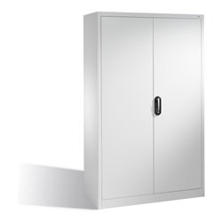 C+P Werkzeugschrank mit Drehtüren, innen 4 Böden, H1950xB1200xT400mm Front Lichtgrau Korpus Lichtgrau