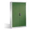 C+P Schwerlast-Werkzeugschrank mit Drehtüren, innen 4 Böden, H1950xB1200xT400mm Front Resedagrün Korpus Lichtgrau