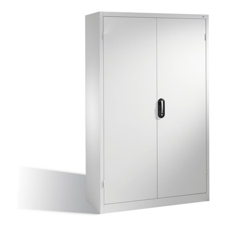 C+P Schwerlast-Werkzeugschrank mit Drehtüren, innen 4 Böden, H1950xB1200xT400mm Front Lichtgrau Korpus Lichtgrau