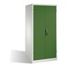 C+P Schwerlast-Werkzeugschrank XXL mit Drehtüren, innen 4 Böden, H1950xB930xT800mm Front Resedagrün Korpus Lichtgrau