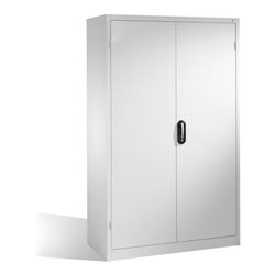C+P Schwerlast-Werkzeugschrank mit Drehtüren, innen 4 Böden, H1950xB1200xT500mm Front Lichtgrau Korpus Lichtgrau