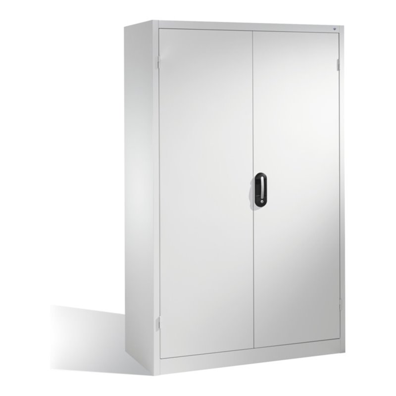 C+P Schwerlast-Werkzeugschrank mit Drehtüren, innen 4 Böden, H1950xB1200xT500mm Front Lichtgrau Korpus Lichtgrau