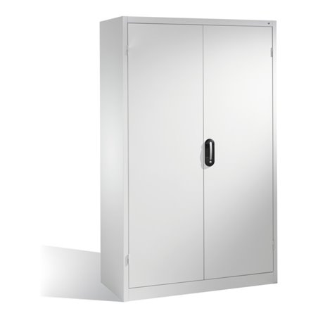 C+P Schwerlast-Werkzeugschrank mit Drehtüren, innen 4 Böden, H1950xB1200xT500mm Front Lichtgrau Korpus Lichtgrau