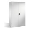 C+P Schwerlast-Werkzeugschrank mit Drehtüren, innen 4 Böden, H1950xB1200xT500mm Front Lichtgrau Korpus Lichtgrau