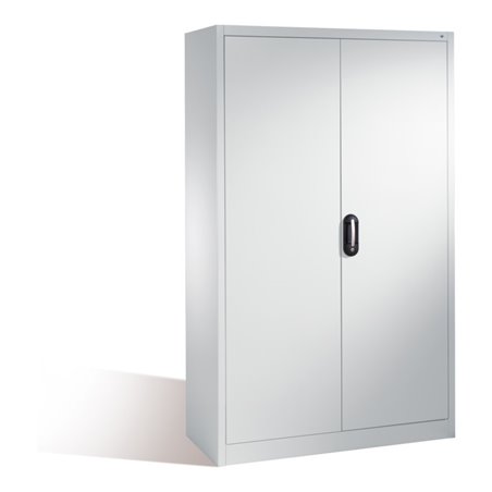 C+P Werkzeugschrank mit Drehtüren, innen 4 Böden, H1950xB1200xT500mm Front Lichtgrau Korpus Lichtgrau