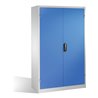 C+P Schwerlast-Werkzeugschrank mit Drehtüren, innen 4 Böden, H1950xB1200xT500mm Front Lichtblau Korpus Lichtgrau