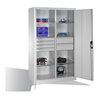 C+P Werkzeugschrank mit Drehtüren, 6 Böden, 6 Schübe, H1950xB1200xT500mm, Lichtgrau