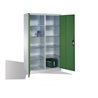 C+P Werkzeugschrank mit Drehtüren, innen 10 Fächer, H1950xB1200xT500mm Front Resedagrün Korpus Lichtgrau