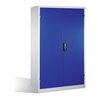 C+P Schwerlast-Werkzeugschrank mit Drehtüren, innen 4 Böden, H1950xB1200xT600mm Front Enzianblau Korpus Lichtgrau