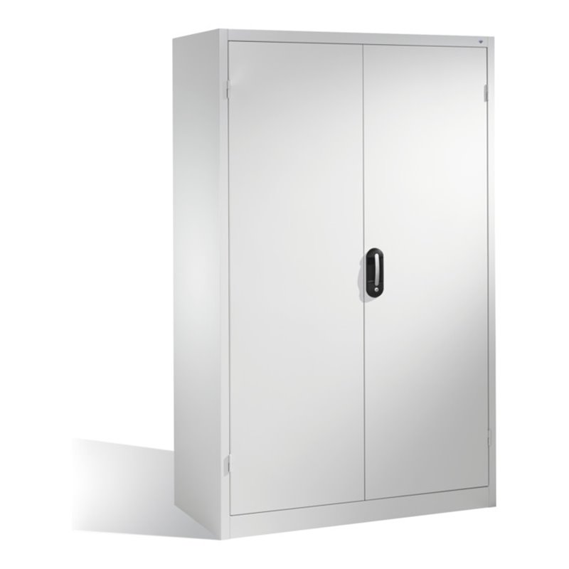 C+P Schwerlastschrank mit Drehtüren, 4 Böden und 3 Schübe, H1950xB1200xT600mm Front Lichtgrau Korpus Lichtgrau