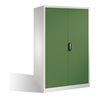 C+P Werkzeugschrank XXL mit Drehtüren, innen 4 Böden, H1950xB1200xT800mm Front Resedagrün Korpus Lichtgrau