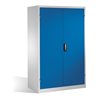C+P Schwerlast-Werkzeugschrank XXL mit Drehtüren, innen 4 Böden, H1950xB1200xT800mm Front Enzianblau Korpus Lichtgrau