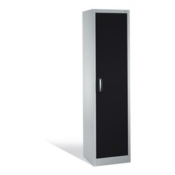 C+P Aktenschrank Acurado mit Drehtür, 5 Ordnerhöhen, H1950xB500xT400mm Front Schwarzgrau Korpus Lichtgrau