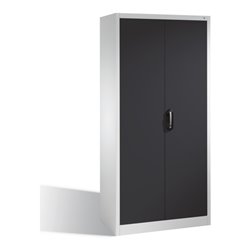 C+P Aktenschrank Acurado mit Drehtüren, 5 Ordnerhöhen, H1950xB930xT400mm Front Schwarzgrau Korpus Lichtgrau