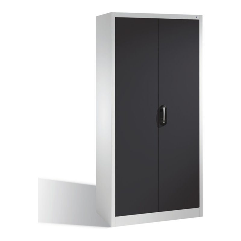 C+P Aktenschrank Acurado mit Drehtüren, 5 Ordnerhöhen, H1950xB930xT400mm Front Schwarzgrau Korpus Lichtgrau