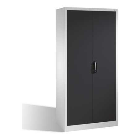 C+P Aktenschrank Acurado mit Drehtüren, 5 Ordnerhöhen, H1950xB930xT400mm Front Schwarzgrau Korpus Lichtgrau